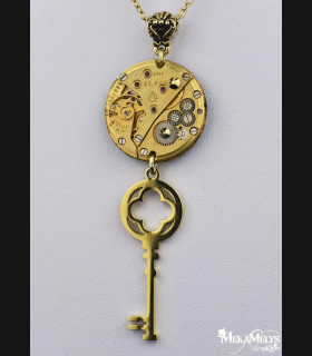 Collier Montre Clé Réversible