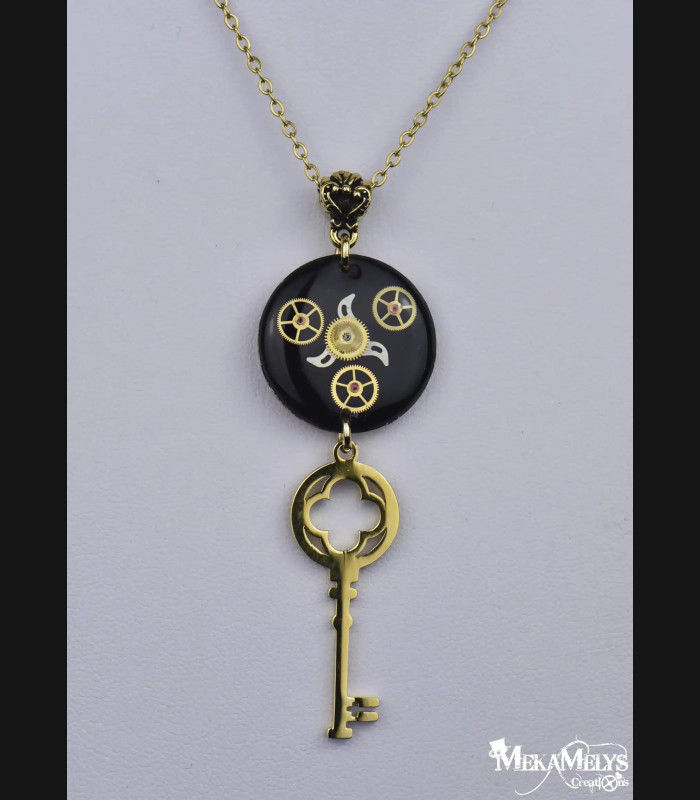 Collier Montre Clé Réversible