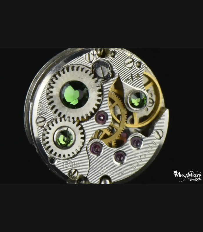 Boucles d'oreilles pendantes steampunk Pendul'or