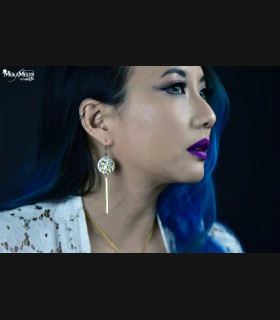 Boucles d'Oreilles Steampunk pendantes Pendul'or | MekaMelys