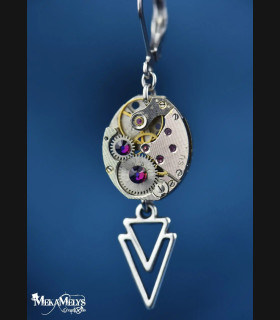 Boucles d'oreilles Rock Mécaniques - Pendentif Flèche - Bijoux Steampunk Unique