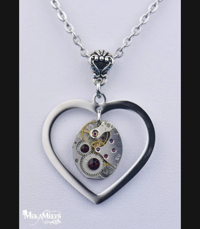 Collier Coeur steampunk ChronoCoeur