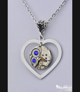 Collier Steampunk Coeur ChronoCoeur | MekaMelys