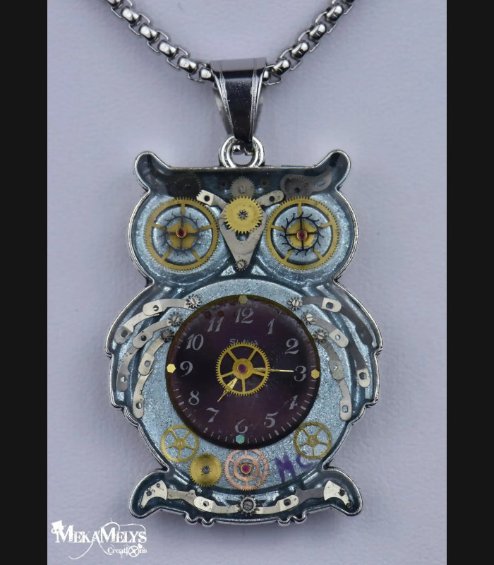 Collier Hibou Steampunk Archimède