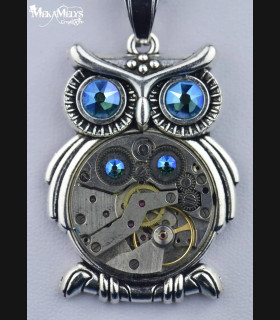 Collier Hibou Steampunk Archimède