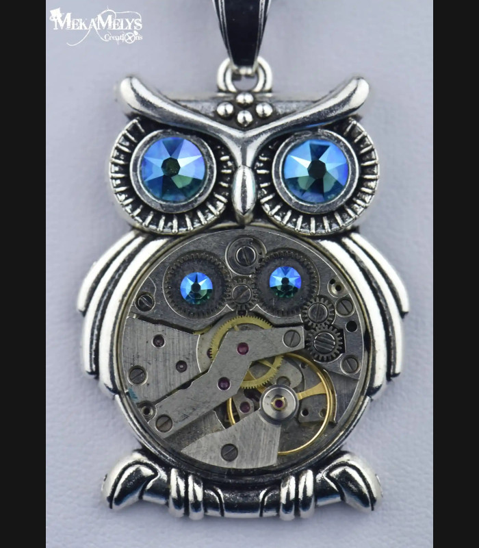 Collier Hibou Steampunk Archimède