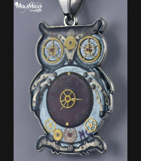 Collier Hibou Steampunk Archimède