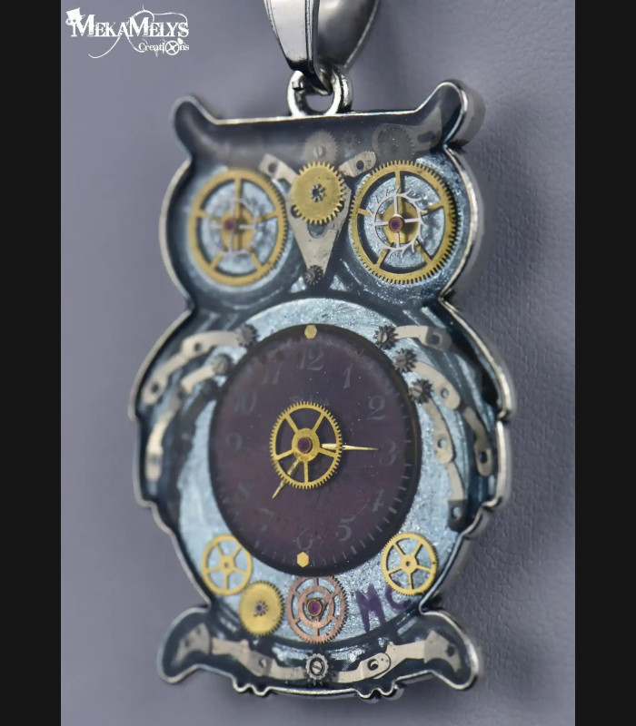 Collier Hibou Steampunk Archimède
