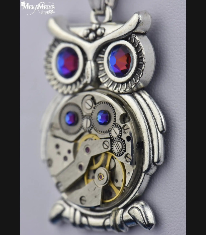 Collier Hibou Steampunk Archimède