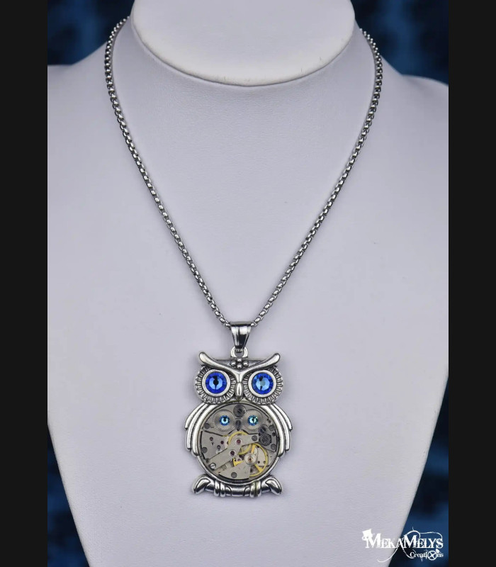 Collier Hibou Steampunk Archimède