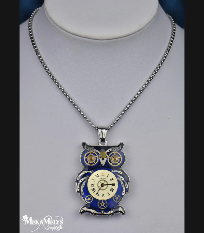 Collier Hibou Steampunk Archimède