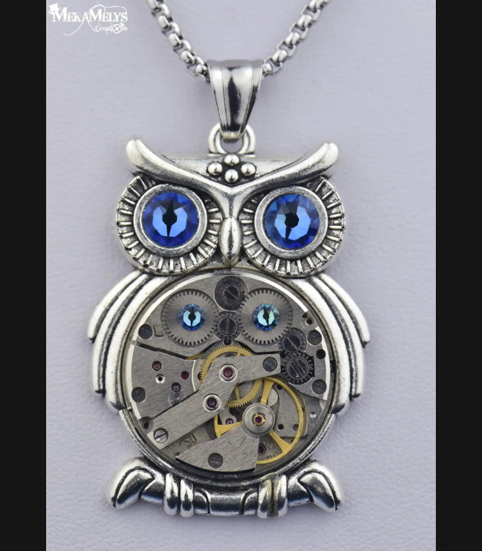 Collier Hibou Steampunk Archimède