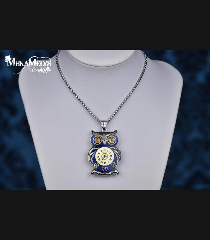 Collier Hibou Steampunk Archimède