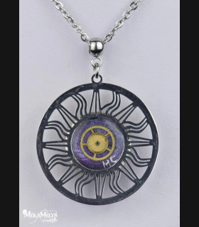 Collier Soleil Femme Unique - Mécanisme d'Horlogerie Visible