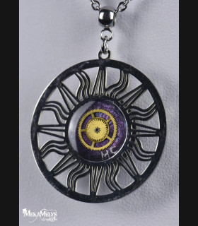 Collier Soleil Femme Unique - Mécanisme d'Horlogerie Visible