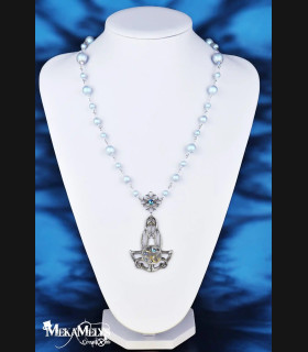 Collier Steampunk Rock Chic Noir et Argent | MekaMelys