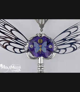 Collier Steampunk Clé volante - Clé Magique, Pendentif Mécanique, Bijou Gothique