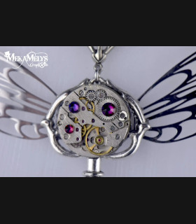 Collier Steampunk Clé volante - Clé Magique, Pendentif Mécanique, Bijou Gothique