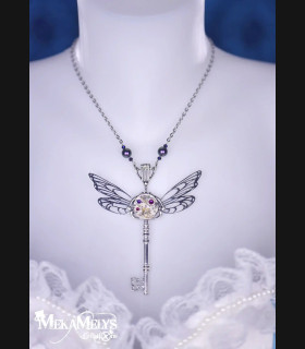 Collier Steampunk Clé volante - Clé Magique, Pendentif Mécanique, Bijou Gothique