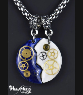 Bijoux Couple Uniques : Collier "Toi et Moi" avec mouvement de montre