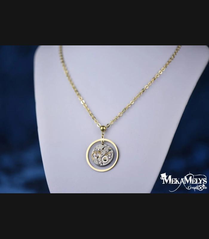 Collier Steampunk mécanique Oculus | MekaMelys