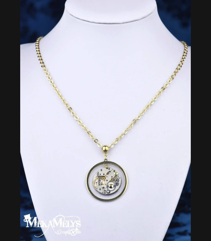 Collier Steampunk mécanique Oculus | MekaMelys