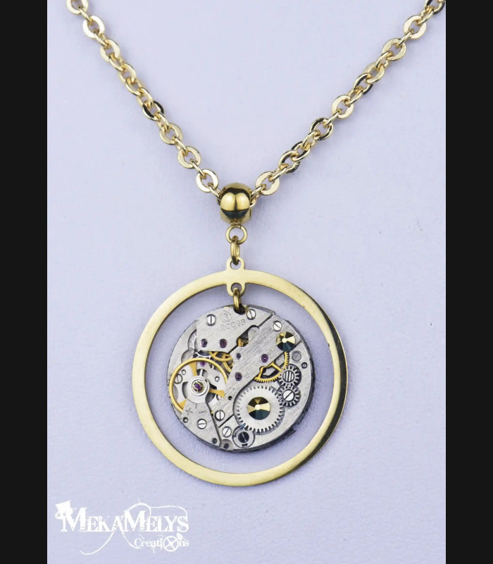 Collier Steampunk mécanique Oculus | MekaMelys