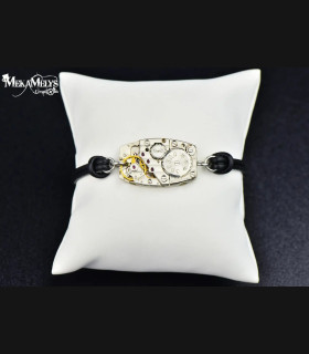 Bracelet Steampunk mécanique cuir Epsilon | MekaMelys