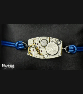 Bracelet steampunk mécanique cuir Epsilon