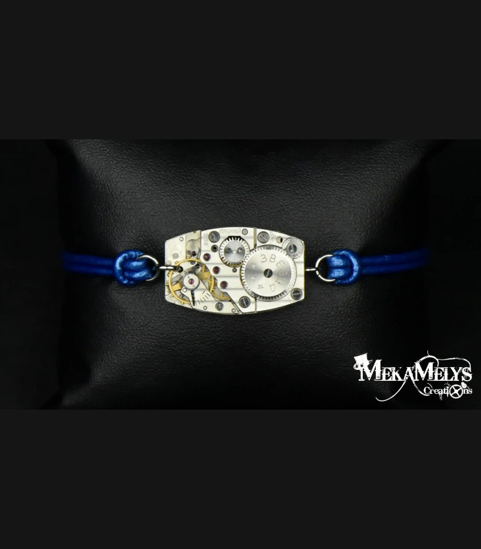 Bracelet steampunk mécanique cuir Epsilon