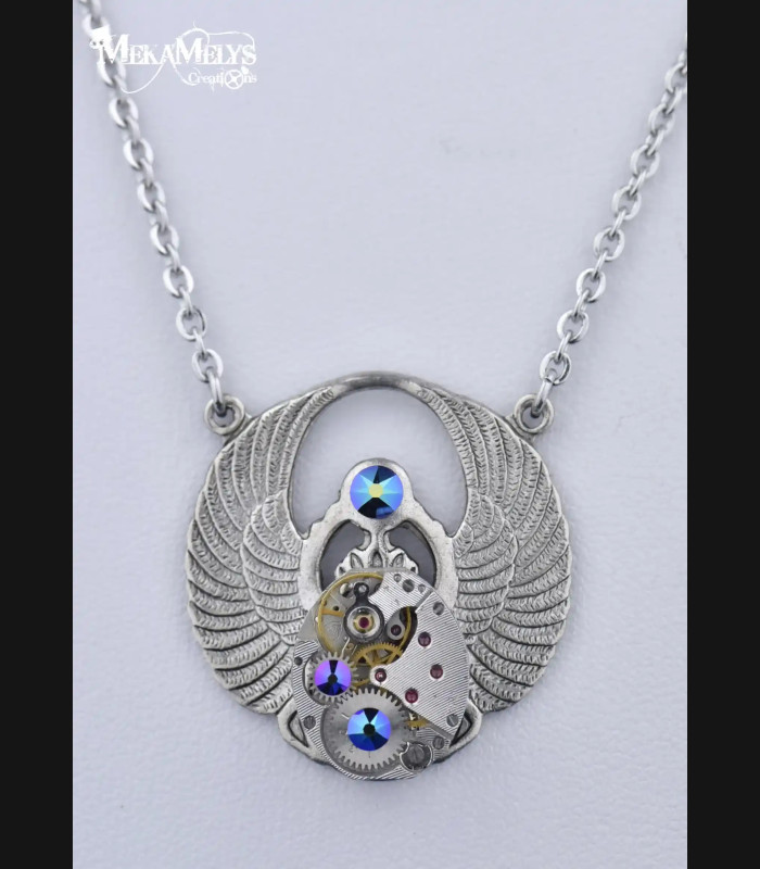 Collier Steampunk scarabée Dynastinae | MekaMelys