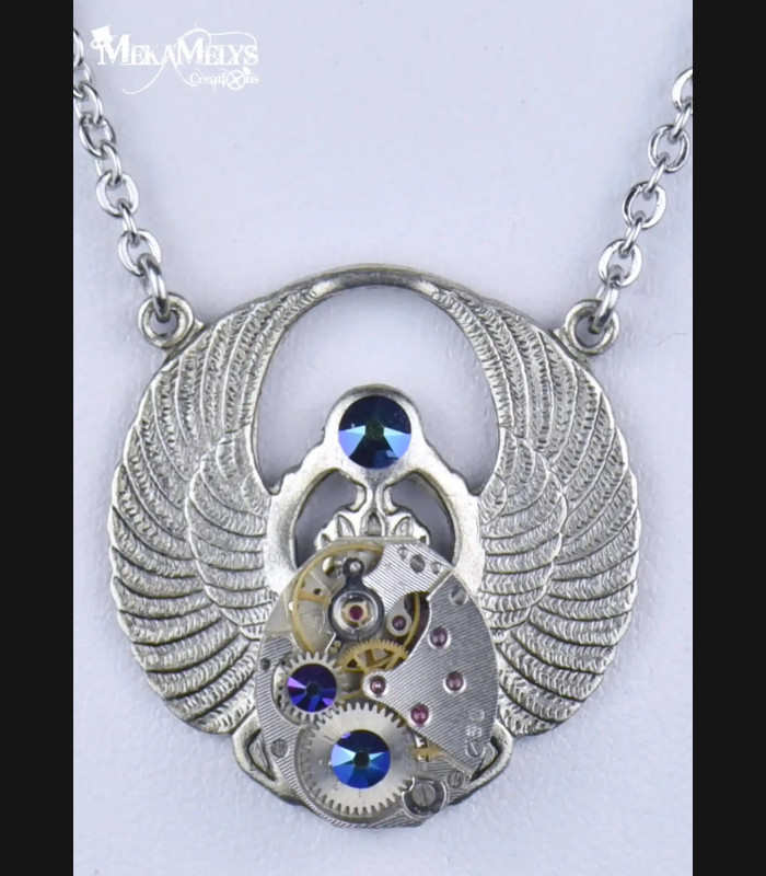Collier Steampunk scarabée Dynastinae | MekaMelys