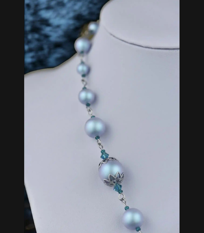 Élégant Collier Perles et Mécanisme de Montre - Style Steampunk