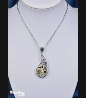 Collier Steampunk Elixir - Pendentif Mécanisme Montre - Bijou Unique