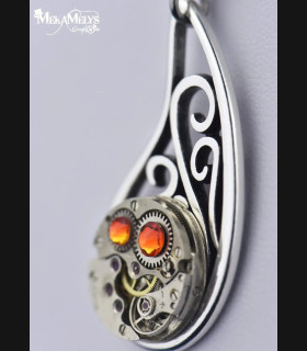 Collier Steampunk Elixir - Pendentif Mécanisme Montre | MekaMelys