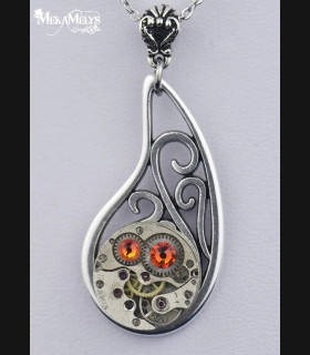 Collier Steampunk Elixir - Pendentif Mécanisme Montre | MekaMelys