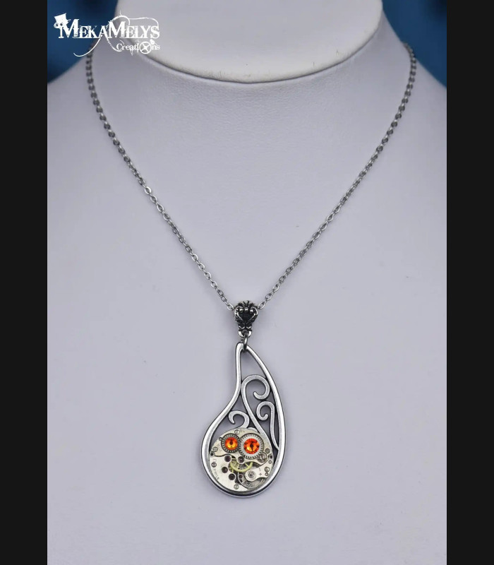 Collier Steampunk Elixir - Pendentif Mécanisme Montre | MekaMelys