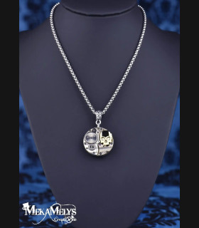 Collier Gothique Steampunk Tête de Mort - Bijou Unique