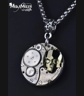 Collier Gothique Steampunk Tête de Mort - Bijou Unique