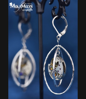 Boucles d'oreilles steampunk Ovale atomic