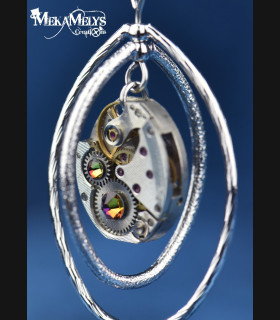 Boucles d'oreilles steampunk Ovale atomic