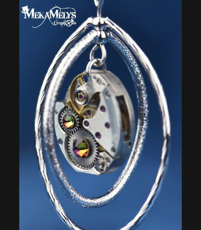 Boucles d'oreilles steampunk Ovale atomic