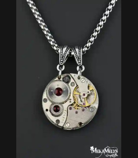 Collier steampunk toi et moi Moitié mécanique