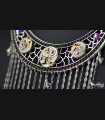 Collier steampunk plastron Néréide Crystal - Élégance Art Déco et Mécanismes de Montre Authentiques