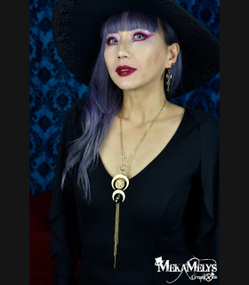 Collier original steampunk Lune Hécate