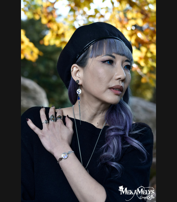 Bracelet Steampunk Vif d'Argent Swarovski | MekaMelys