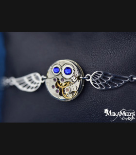Bracelet Steampunk Vif d'Argent Swarovski | MekaMelys