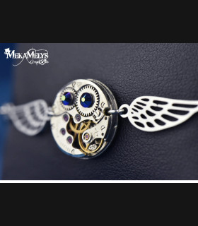 Bracelet steampunk Vif d'Argent avec cristaux Swarovski®