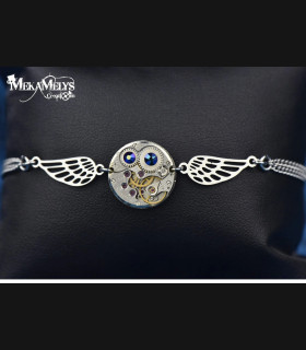 Bracelet steampunk Vif d'Argent avec cristaux Swarovski®