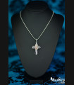 Collier steampunk Croix " la croisée du temps"